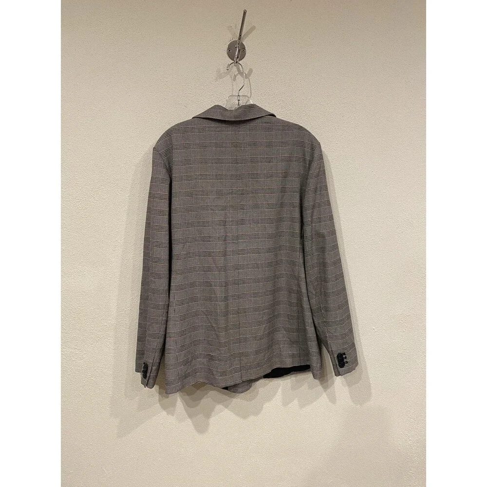 Gap Blazer Womens 16 Gray Plaid One Button Lined Tailored Jacket Workwear Office